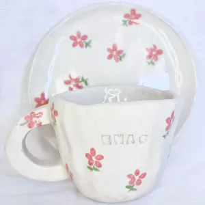 كوب الازهار مع صحن