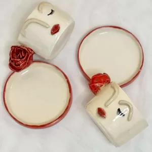 كوب الوجه مع صحن